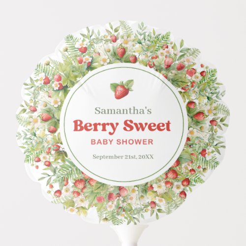 Berry Sweet Boho arch Wild Watercolor Strawberry  Balloon