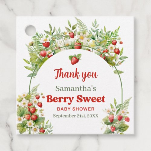 Berry Sweet Boho arch Wild Watercolor Strawberry  Favor Tags