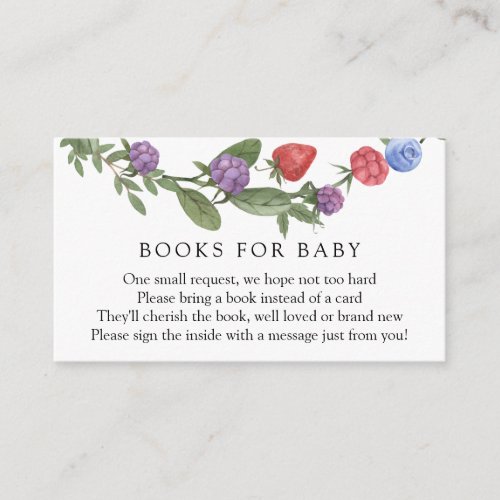 Berry Sweet Books for Baby Enclosure Card