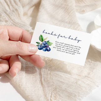 Berry Sweet Books For Baby Shower Blueberries Enclosure Card