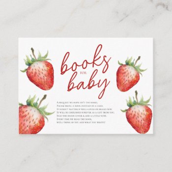 Berry Sweet Books For Baby Shower Enclosure Card by antiquechandelier at Zazzle