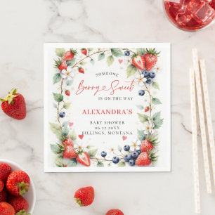 Berry Sweet Botanical Berries Garden Baby Shower Napkins