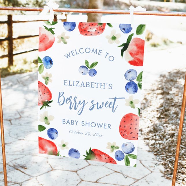 Berry Sweet Boy Baby Shower Welcome Poster (Creator Uploaded)