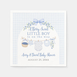 Berry Sweet Boy blueberry Baby Shower Napkins