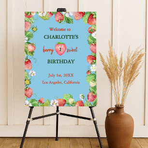 berry sweet boys first birthday welcome  foam board