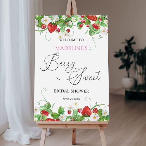 Berry Sweet Bridal Shower Welcome Foam Board