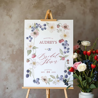 Berry Sweet Bridal Shower Wild Berries & Flowers Foam Board