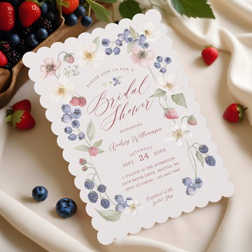 Berry Sweet Bridal Shower Wild Berries  Flowers Invitation