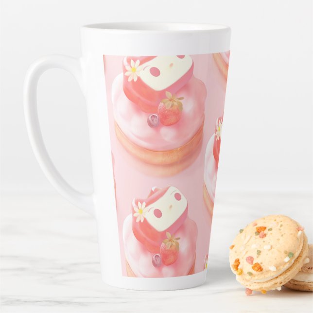Berry Sweet: Bunny Girl Strawberry Tart Latte Mug (In Situ)