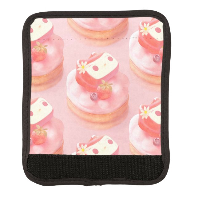 Berry Sweet: Bunny Girl Strawberry Tart Luggage Handle Wrap (Front)