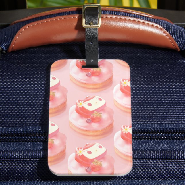 Berry Sweet: Bunny Girl Strawberry Tart Luggage Tag (Front Insitu 2)