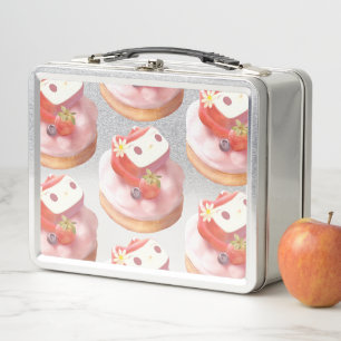 Berry Sweet: Bunny Girl Strawberry Tart Metal Lunch Box
