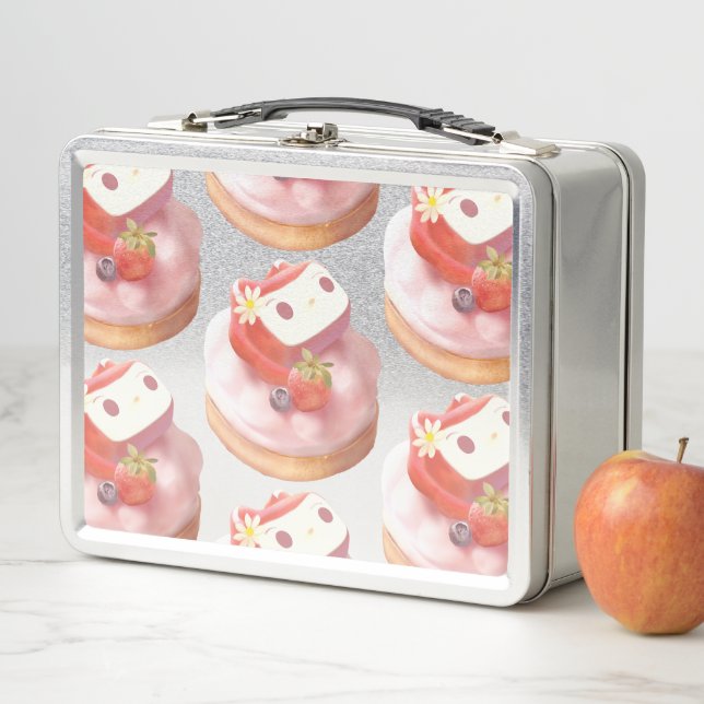 Berry Sweet: Bunny Girl Strawberry Tart Metal Lunch Box (In Situ)