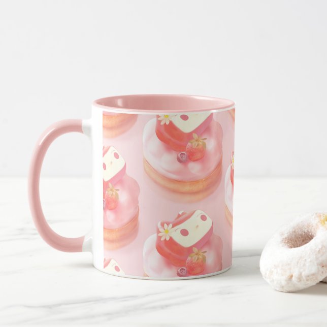 Berry Sweet: Bunny Girl Strawberry Tart Mug (With Donut)