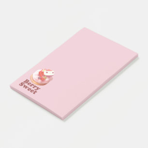 Berry Sweet: Bunny Girl Strawberry Tart Post-it Notes