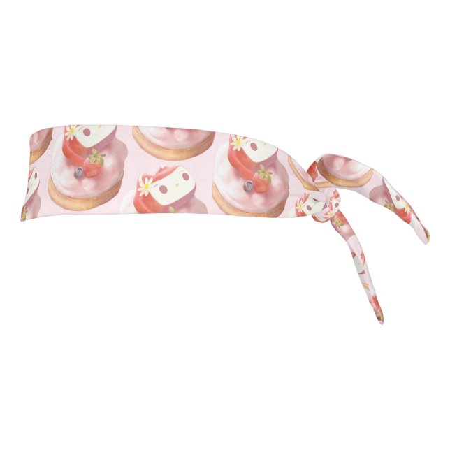 Berry Sweet: Bunny Girl Strawberry Tart Tie Headband (Rotate 90)