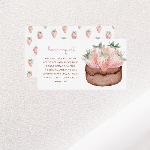 Berry Sweet Cake Baby Shower Book Request Enclosure Card