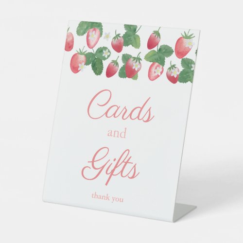 Berry Sweet Cards And Gifts Strawberry Party  Pedestal Sign