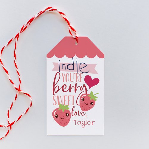 Berry Sweet  Classroom Valentines Day Gift Tags