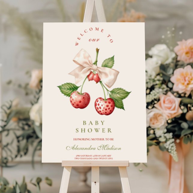 Berry Sweet Coquette Baby Shower Foam Board (Creator Uploaded)