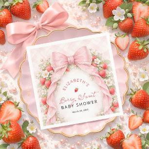 Berry Sweet Coquette Bow Baby Shower Napkins