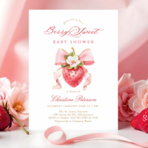Berry Sweet Coquette Floral Baby Shower Invitation