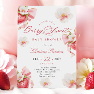 Berry Sweet Coquette Spring Baby Shower Invitation