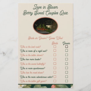 Berry Sweet Couple Quiz Bridal Shower Game