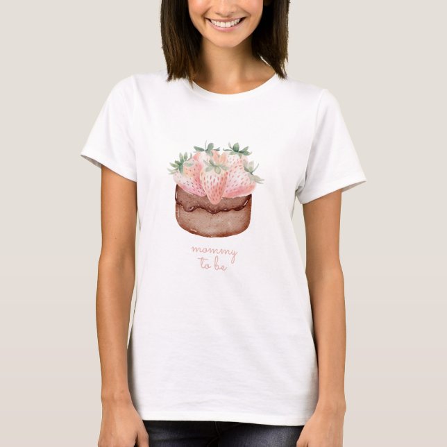 Berry Sweet Cupcake Baby Shower Mommy To Be T-Shirt (Front)
