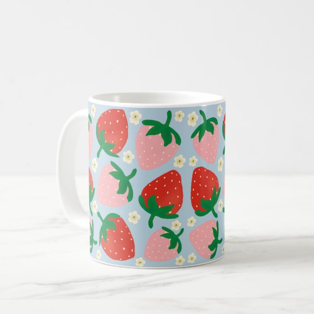 Berry Sweet Delights Pastel Blue Coffee Mug (Front Left)