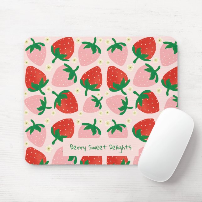 Berry Sweet Delights  Soft Pink Mouse Pad (With Mouse)