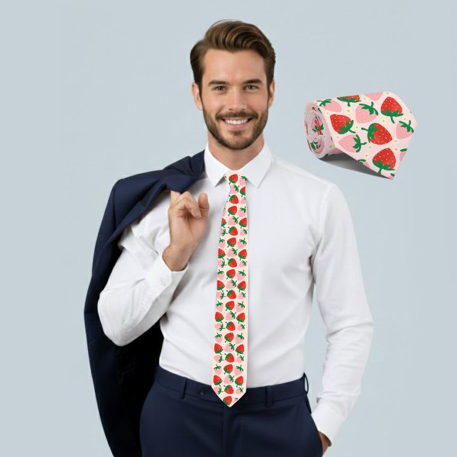 Berry Sweet Delights  Soft Pink Neck Tie (Creator Uploaded)