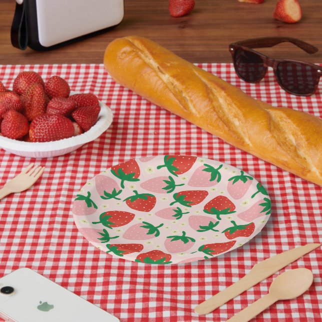 Berry Sweet Delights  Soft Pink Paper Plates (Picnic)