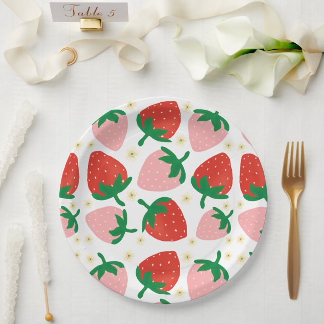 Berry Sweet Delights White Paper Plates (Wedding)