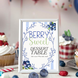 Berry Sweet Dessert TABLE Blueberry Sign Invitation