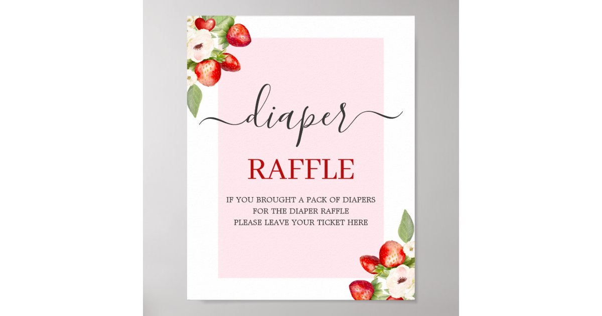 Berry Sweet Diaper Raffle Sign 