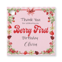 Berry Sweet First Birthday Favor Tags