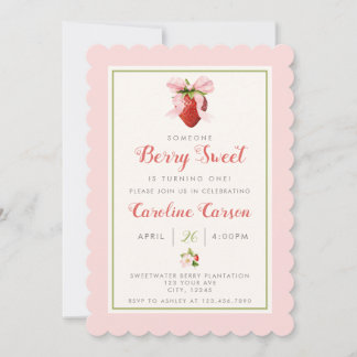 Berry Sweet First Birthday Invitation