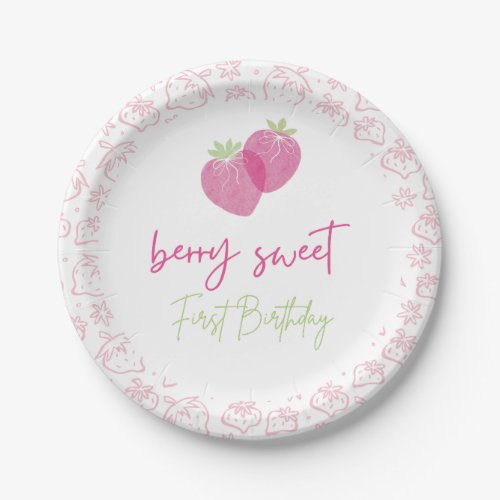 Berry Sweet First Birthday Plate