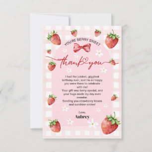Berry Sweet First Birthday Thank You Card