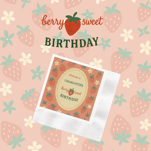 berry sweet first birthday welcome napkins
