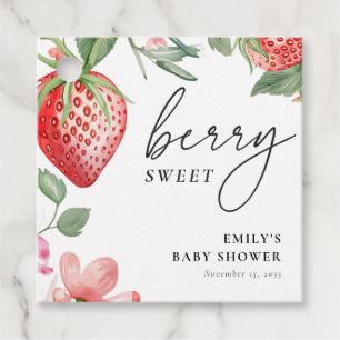 Berry Sweet Floral Baby Shower Favor Tags