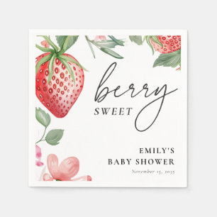 Berry Sweet Floral Baby Shower Napkins