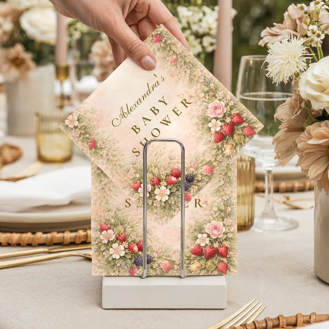 Berry Sweet Floral Baby Shower Napkins (Creator Uploaded)