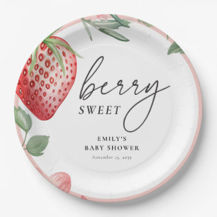 Berry Sweet Floral Baby Shower Paper Plates