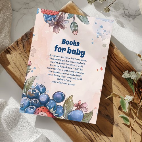 Berry Sweet Fruit Baby Shower Books for Baby  Enclosure Card