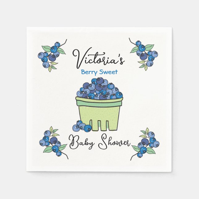 Berry Sweet Fruit Basket Baby Shower Napkins (Front)