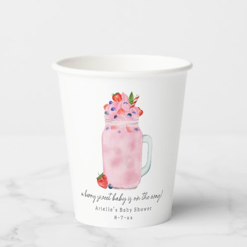 Berry Sweet Fruit Smoothie Baby Shower Paper Cups