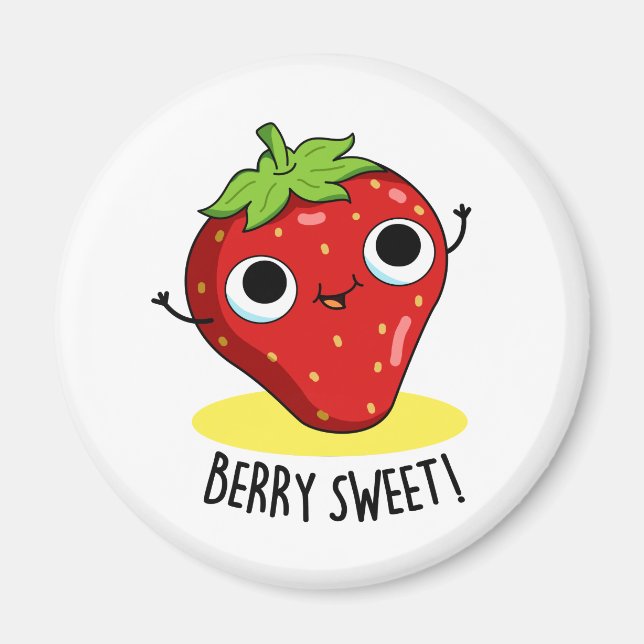 Berry Sweet Funny Strawberry Pun Magnet (Front)