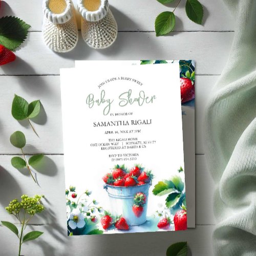 Berry Sweet Gender Neutral Baby Shower Invitation
